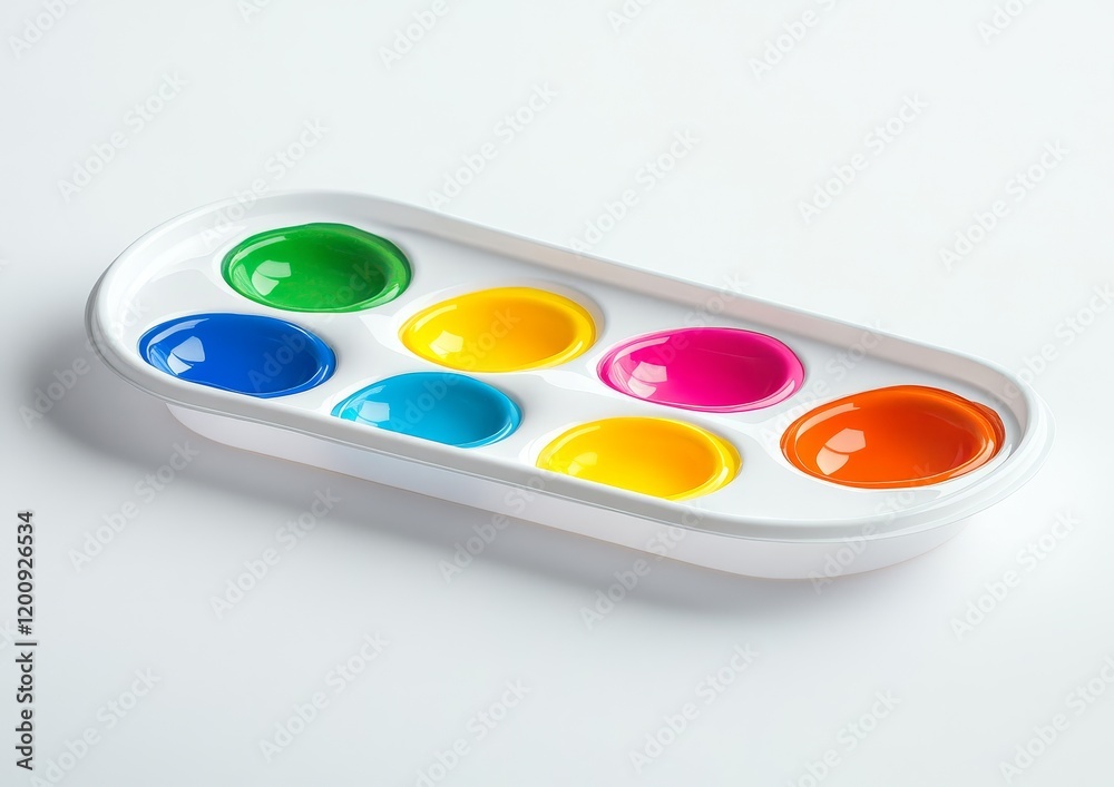 Colorful plastic toy with six round depressions. Colorful plastic toy with six round depressions.