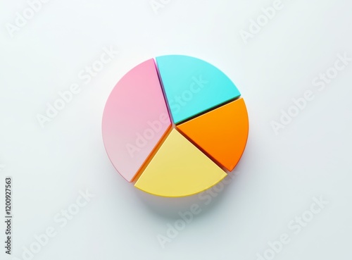 Colorful 3D pie chart on white background.
