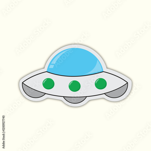 unidentified flying object UFO vector Ilustration