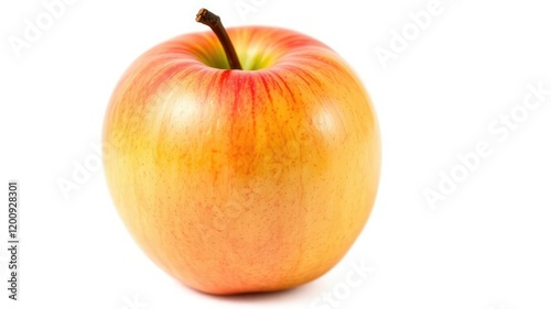 A vibrant yellow Renetta apple isolated on a clean white background, vibrant, bright, Renetta apple photo