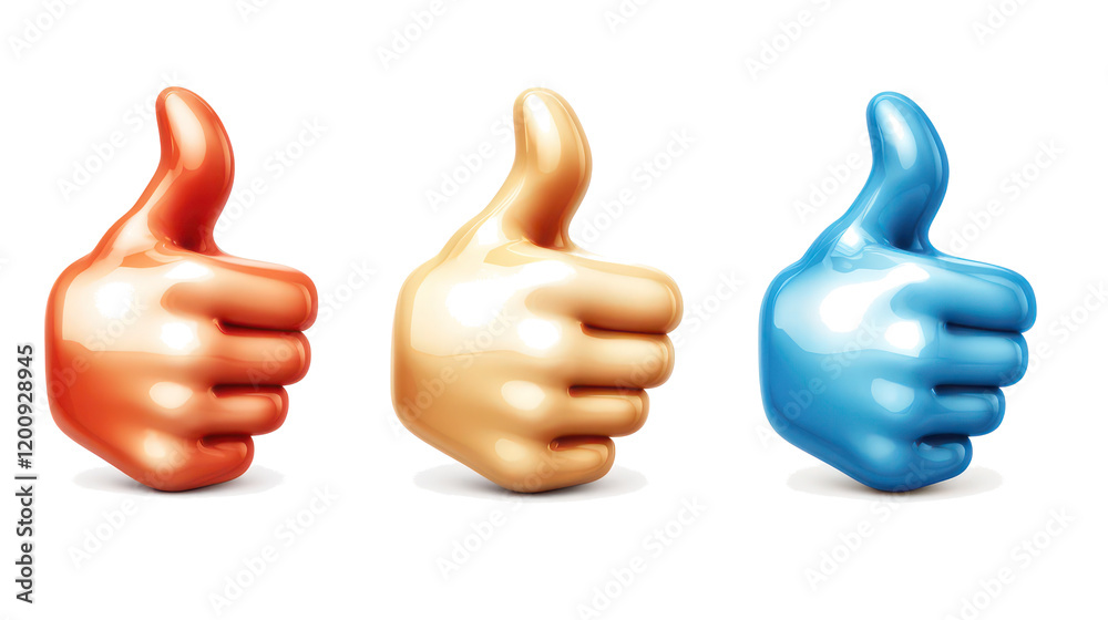 Isolated Thumbs Up and Ok Signs Generative AI Isolated Thumbs Up and Ok Signs Generative AI