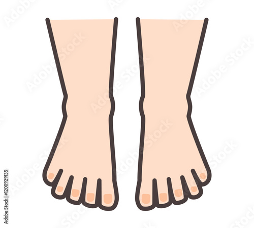 シンプルで可愛い足のイラスト