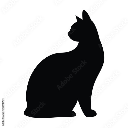 Cat silhouette vector for apps and websites