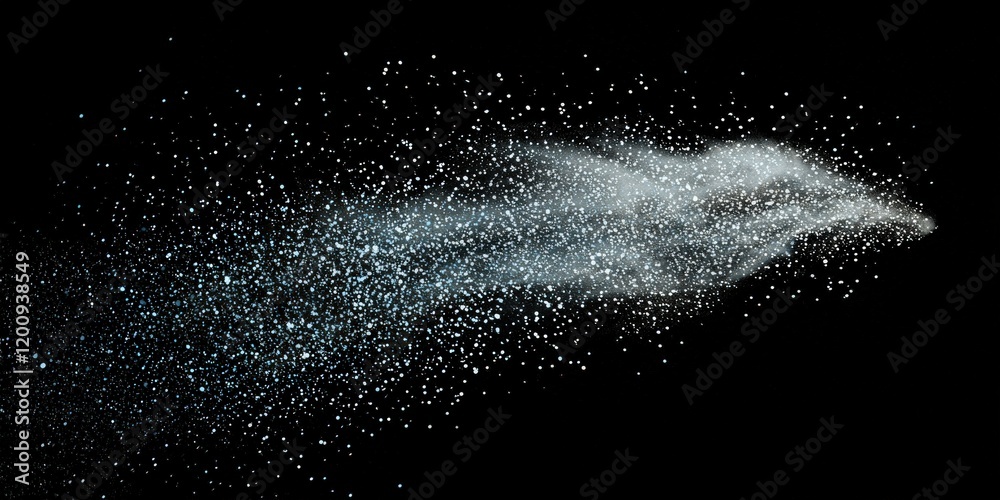 Floating digital particles in soft white and glowing blue, dispersed over black, Floating digital particles in soft white and glowing blue, dispersed over black,