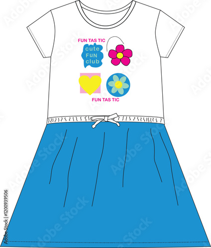 baby frocks flower print vector art