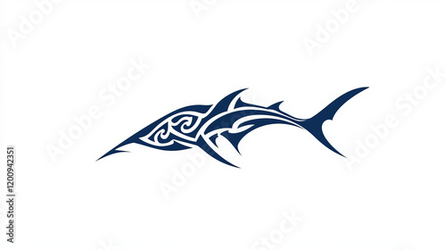 Set of shark tattoos in tribal style isolated on white background, such a logo. Jpeg version also available in gallery photo