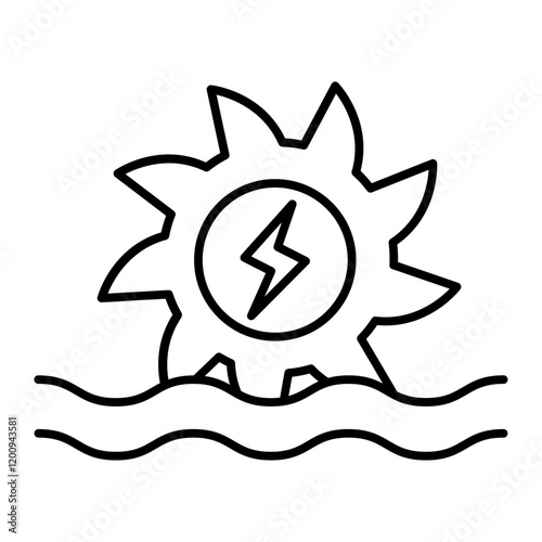 Hydro power outline icon