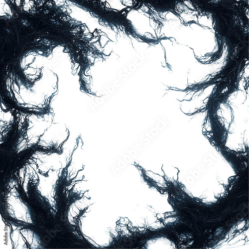 Isolation of terror horror film title frame with transparent background eerie atmosphere shadowy elements