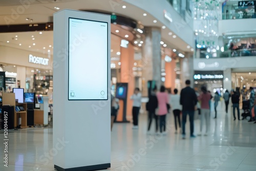 Digital mall signage combining analytics and real-time ads in interactive displays.