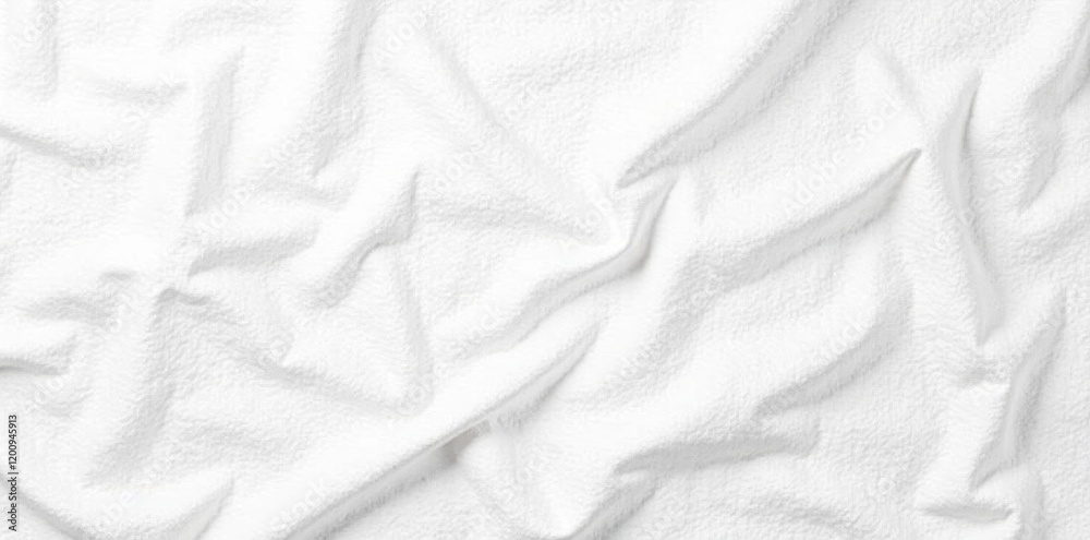 Obraz premium Wrinkled white linen backdrop, seamless texture , backdrop, aged, cloth