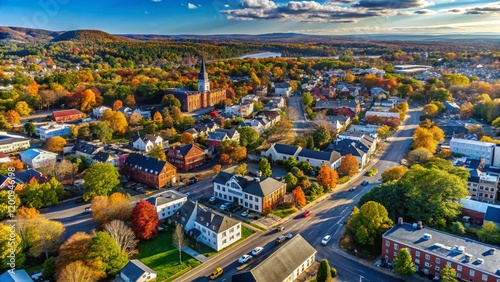 Aerial View of Easthampton, Massachusetts: Sunny Day Urban Exploration photo