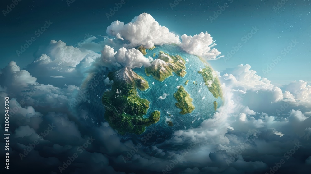 Naklejka premium A retro 8-bit pixel art Earth with vibrant colors.