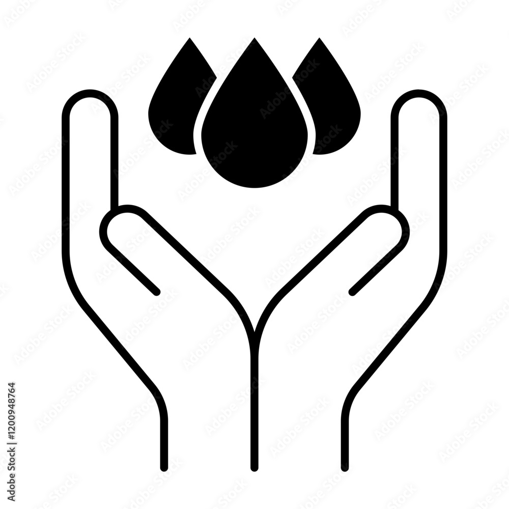Obraz premium Save water black icon