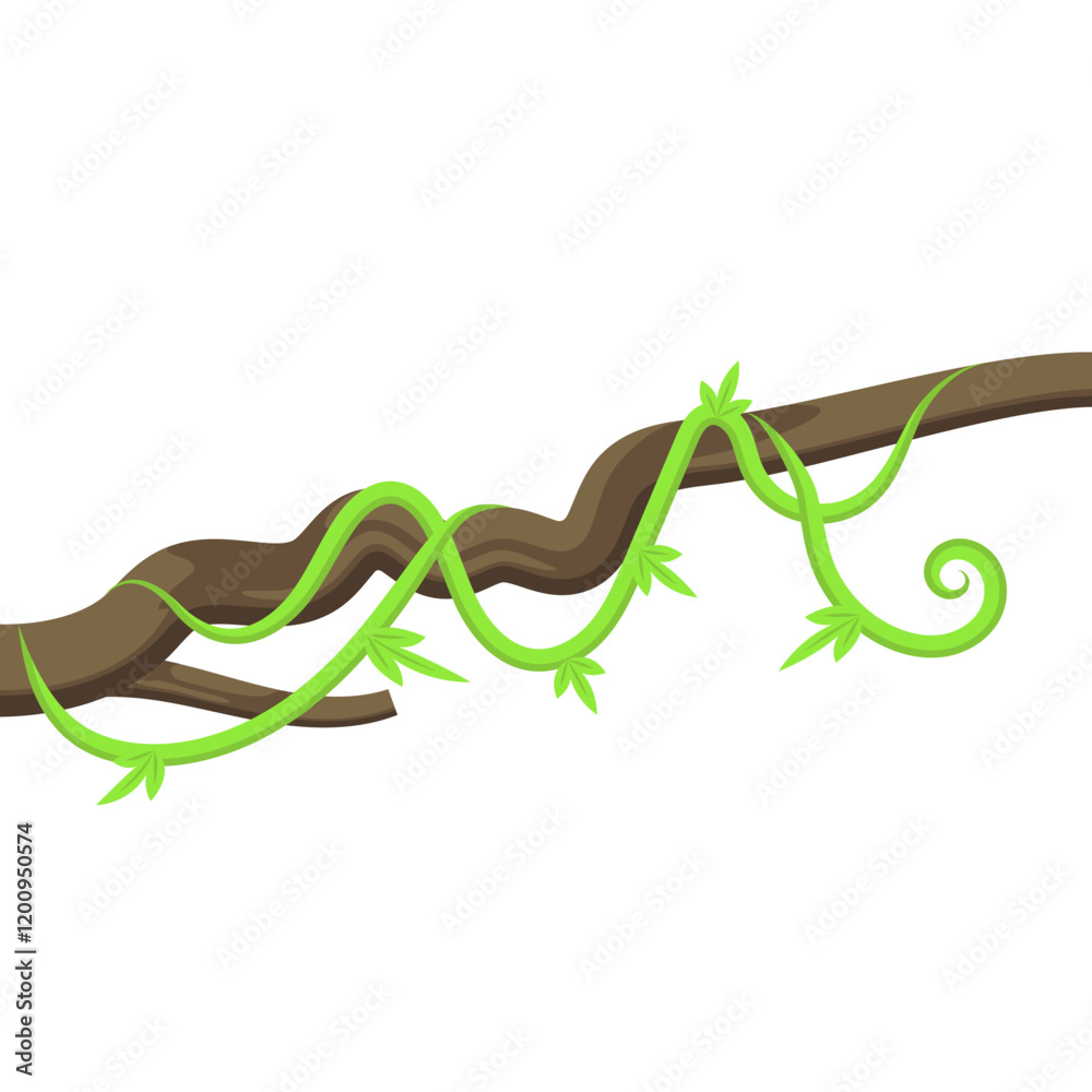 Illustration of Green Vines on a Branch Illustration of Green Vines on a Branch