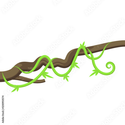 Illustration of Green Vines on a Branch