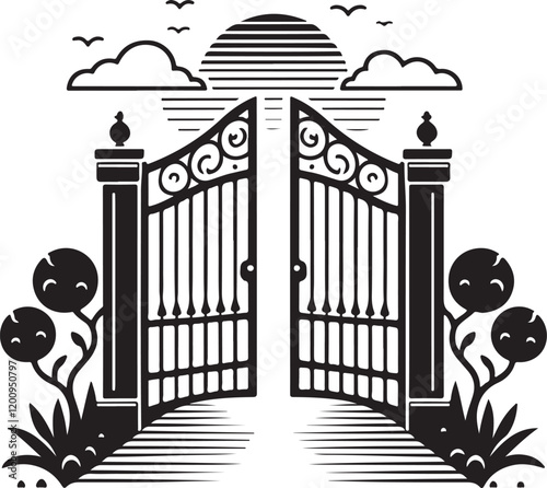 Gate  design Vector and Illustrations