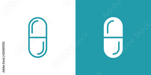 Pills capsules icon in flat style. Medical tablet vector illustration on isolated background. Healthcare drug sign business concept.