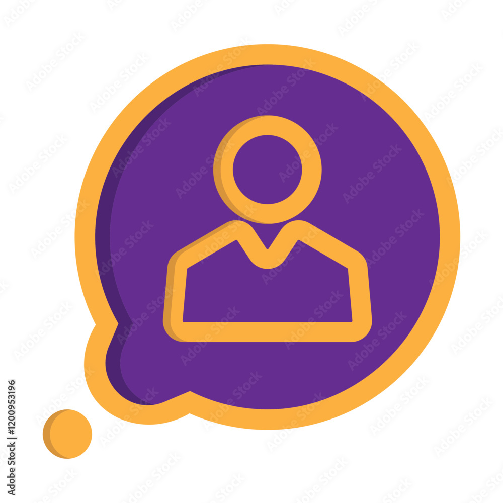 Name Account Icon on Speech Bubble Name Account Icon on Speech Bubble