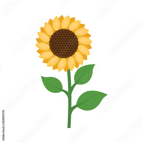 Sunflower icon in flat style. Flora vector illustration on isolated background. Sunflower sign business concept.