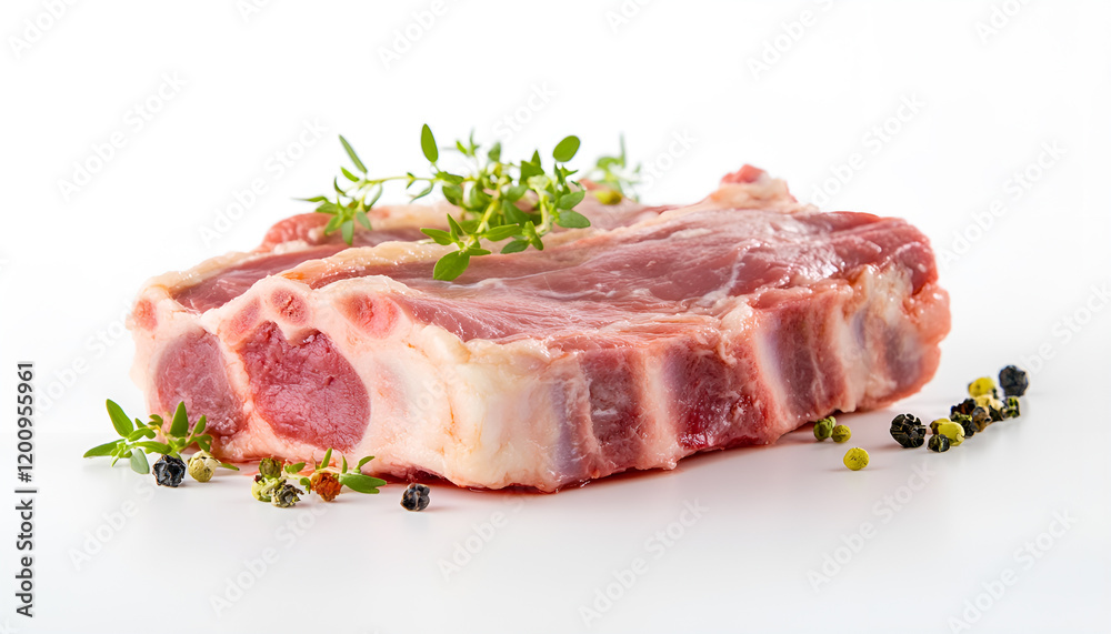 Fototapeta premium Piece of raw beef meat isolated on white