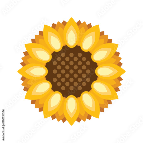 Sunflower icon in flat style. Flora vector illustration on isolated background. Sunflower sign business concept.