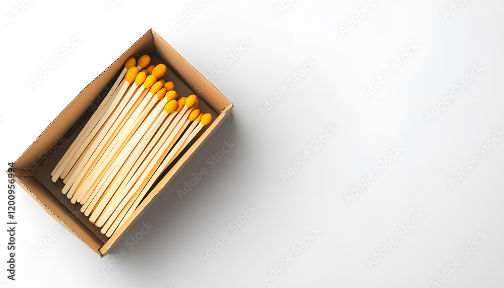 Cardboard boxes with matches on white background, top view. Space for design Cardboard boxes with matches on white background, top view. Space for design
