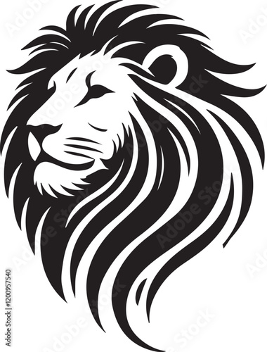 Wallpaper Mural Lion vector illustration in black and white Torontodigital.ca