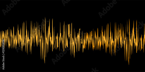 Golden Abstract Bars on a Black Background