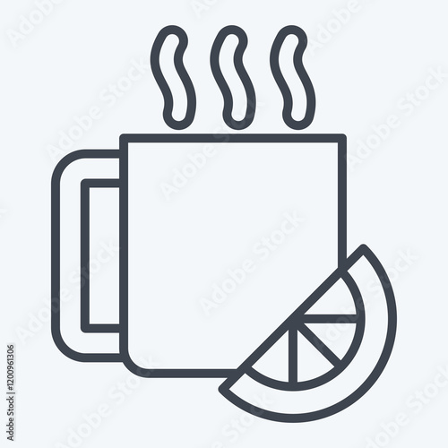 Icon Hot Drinks. related to Restaurant symbol. line style. design editable