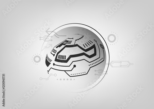 Abstract background with 3D global circuit