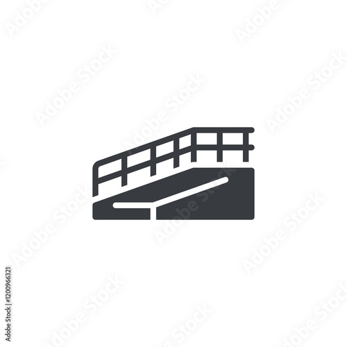 Wheelchair ramp vector icon