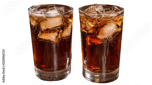 Obraz na płótnie Refreshing glasses of soda kitchen counter beverage transparent background close-up view crisp refreshment w salonie