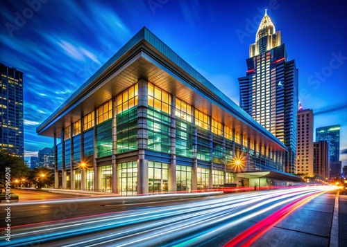 Austin Convention Center Night Lights Long Exposure Photography