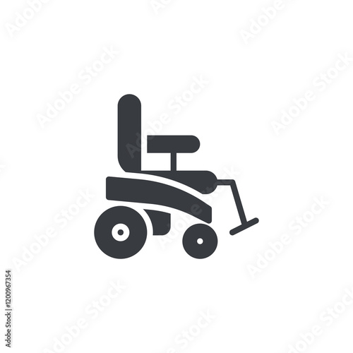 Motorized wheelchair vector icon