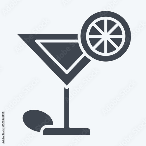 Icon Cocktails. related to Restaurant symbol. glyph style. design editable