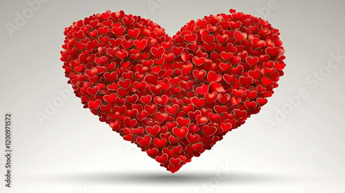 Heart Made of Small Red Hearts for Love Themes