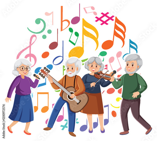 Elderly Band Playing Joyful Music