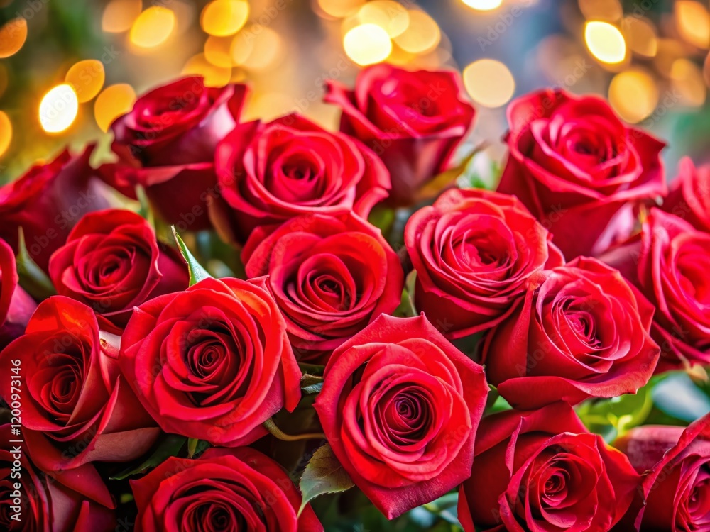 Obraz premium Beautiful Red Roses Gift Bouquet - High Resolution Stock Photo