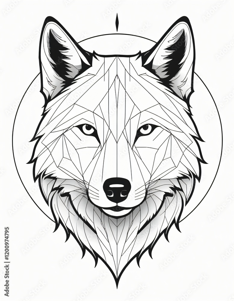 Naklejka premium wolf head vector