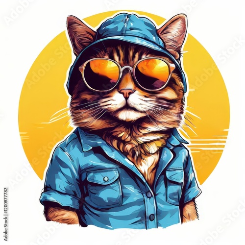 the AI Image Generator, Stylish Cat in Sunglasses with Artistic photo