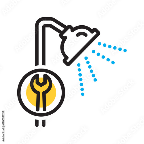 Vector multicolor icon for Shower repair