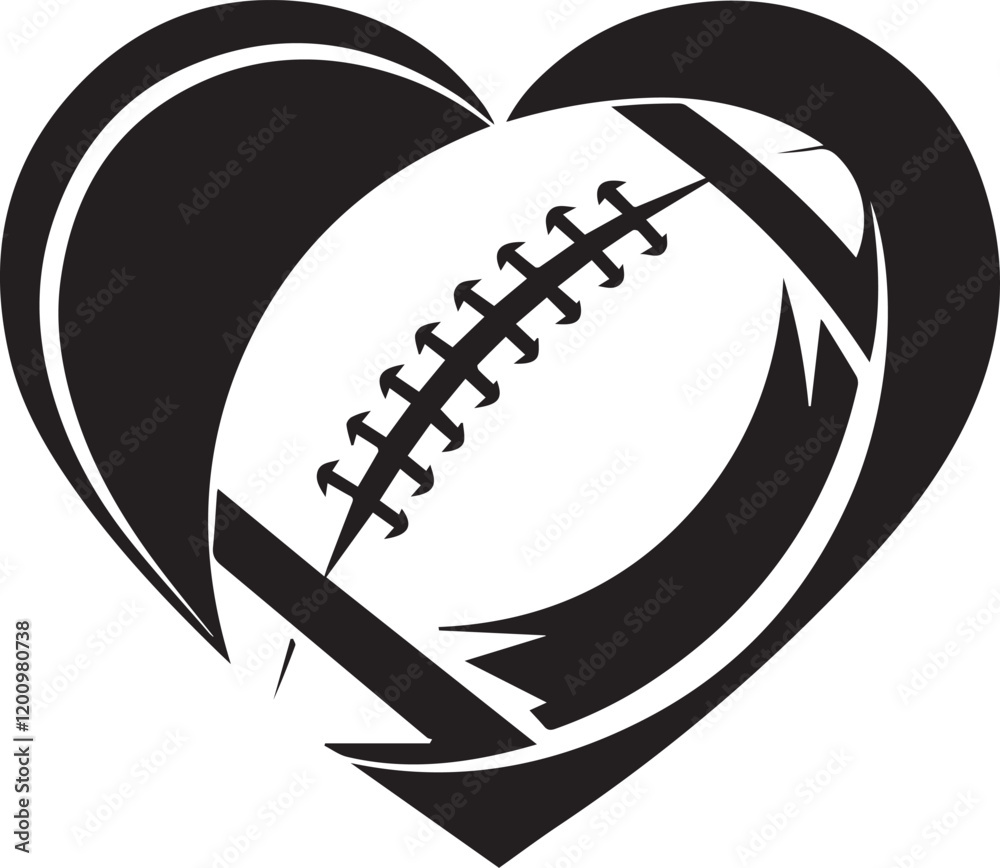 American football heart logo icon, vector American football heart logo icon, vector