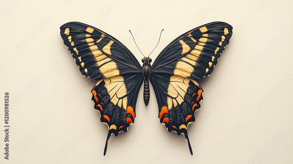 Close-Up Shot Of A Monarch Butterfly In Flight With A Darker Background Representing Freedom And Beauty Close-Up Shot Of A Monarch Butterfly In Flight With A Darker Background Representing Freedom And Beauty