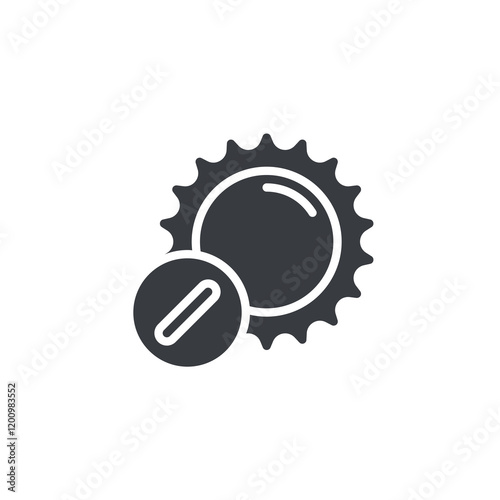 A sun with a pill vector icon