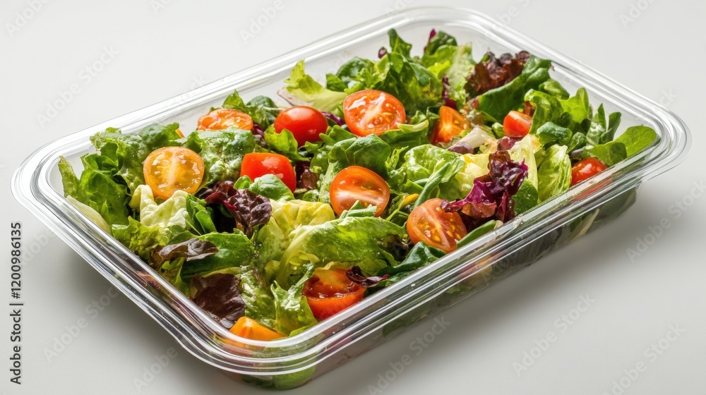 A box of healthy salad on white background A box of healthy salad on white background