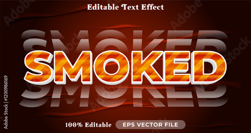 Smoked text effect, trendy graphic style editable text