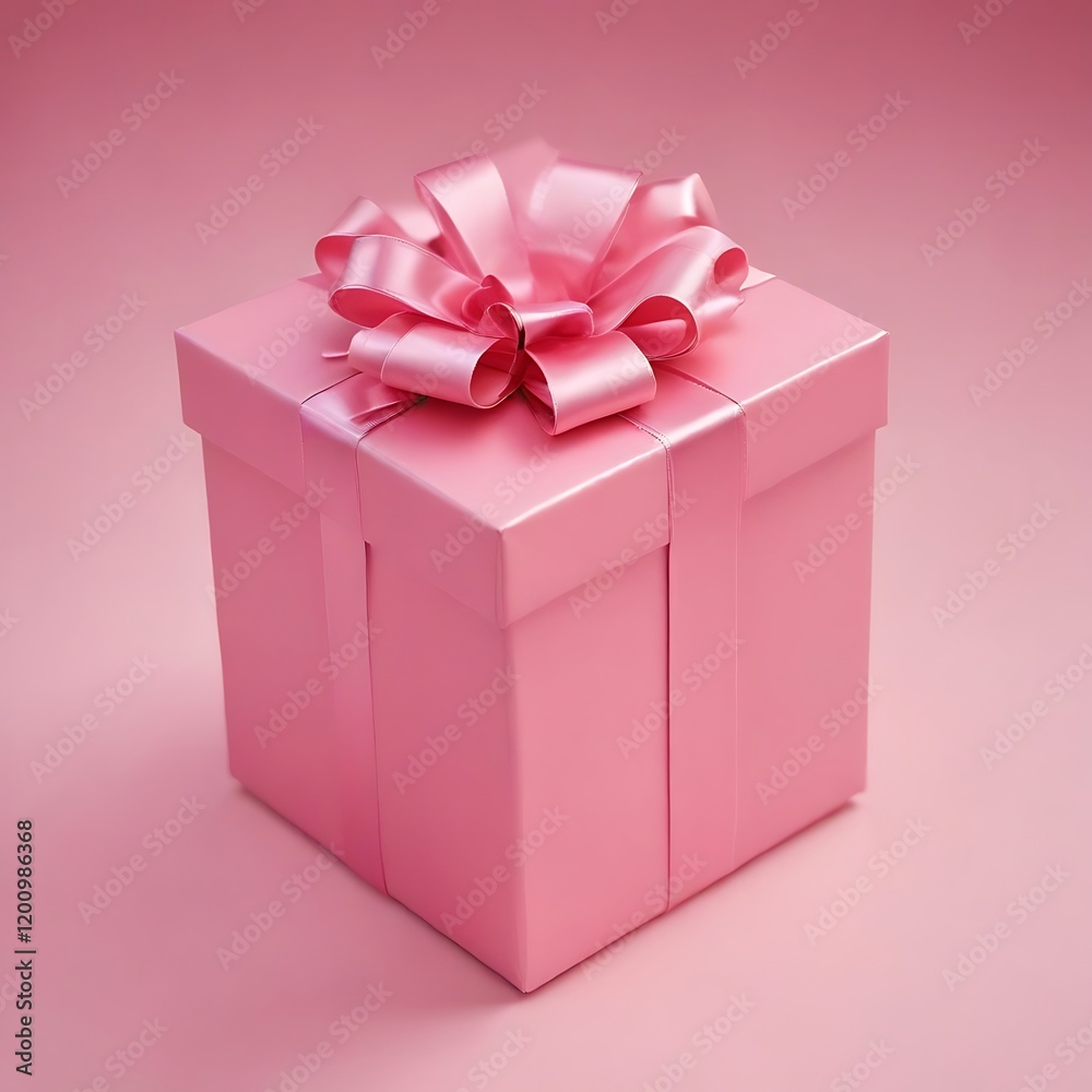 Obraz premium Pink Gift box with ribbon