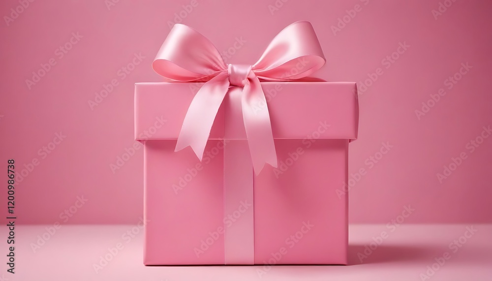Pink giftbox with ribbon Pink giftbox with ribbon