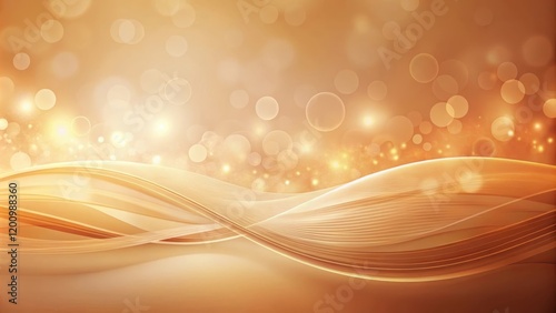 Abstract Golden Waves and Sparkling Lights Background Image