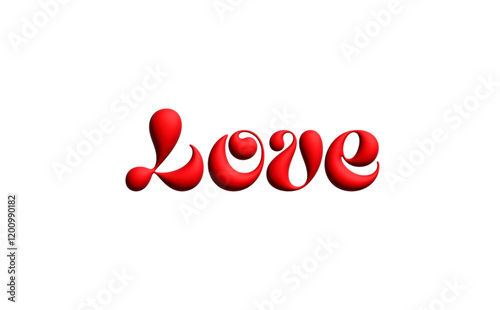 Love（愛）の文字の、3Dのロゴマーク
